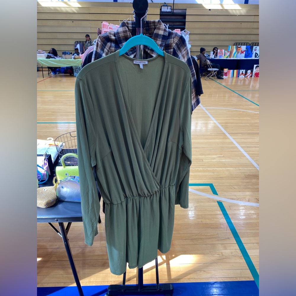 Charlotte Russe Olive green dressy romper size 1X